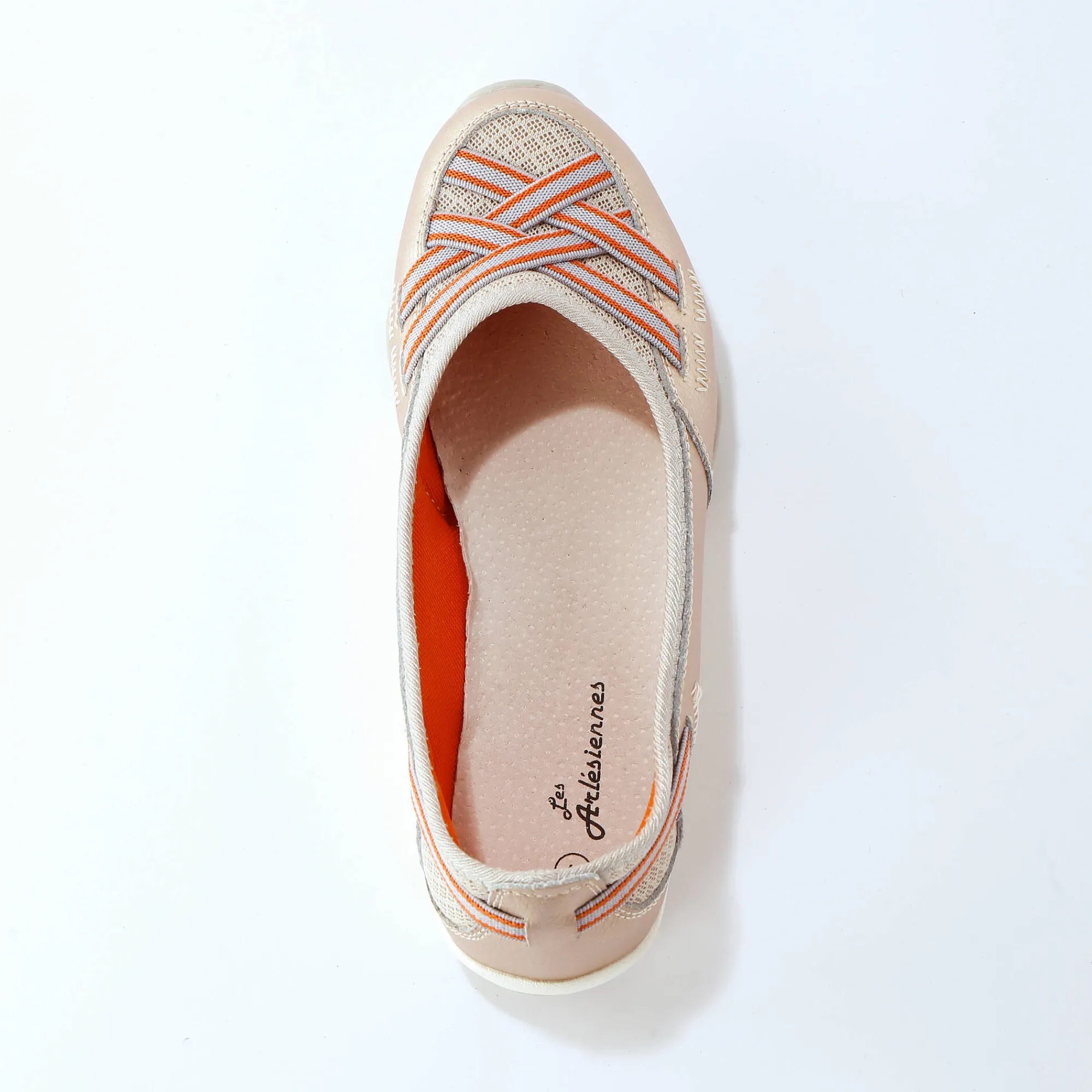 Ballerina's|Schoenen<Blancheporte Soepele ballerina's in leer goudkleurig