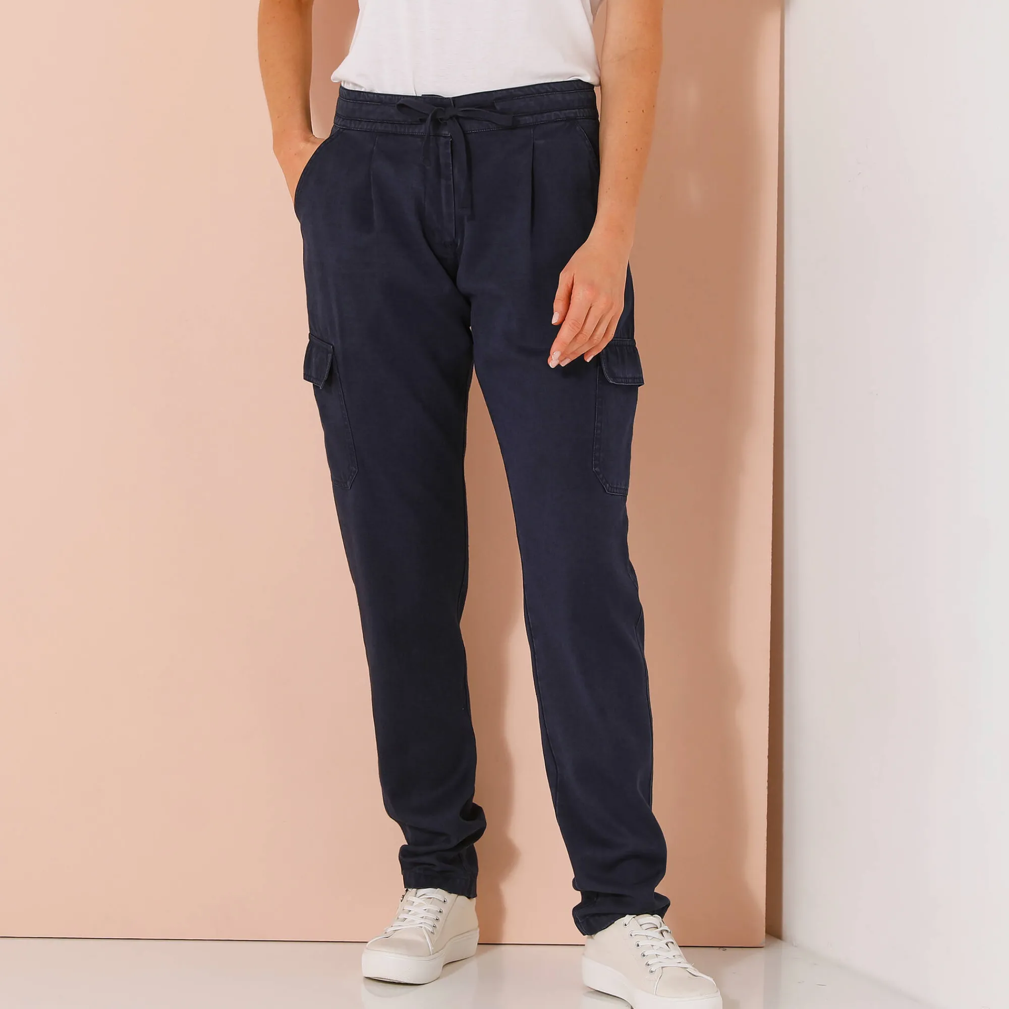 Broek<Blancheporte Soepele cargobroek marine