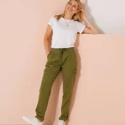 Broek<Blancheporte Soepele cargobroek kaki