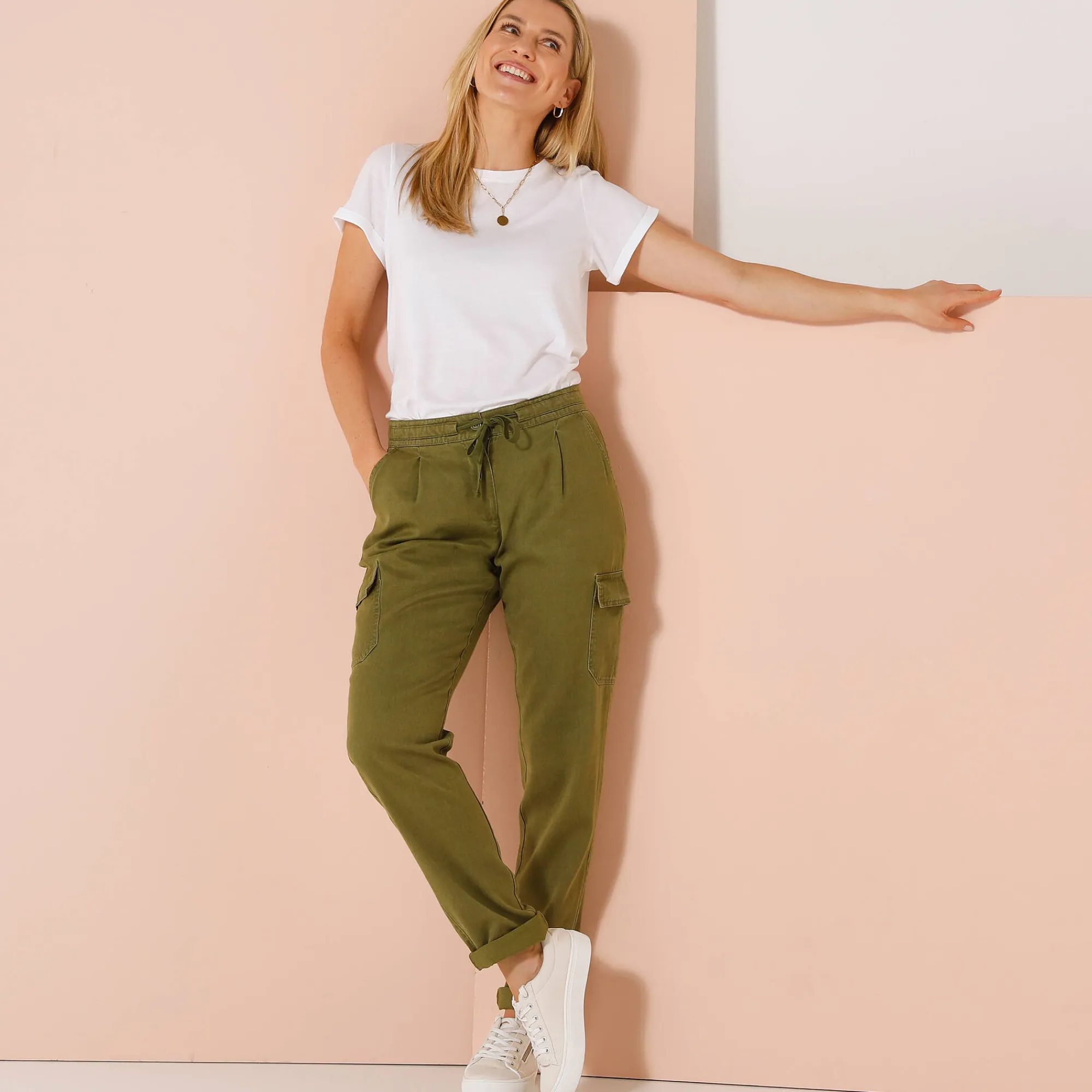 Broek<Blancheporte Soepele cargobroek kaki