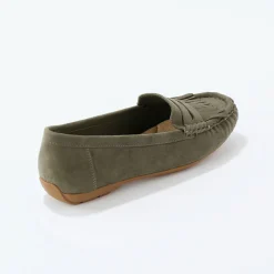 Derby's En Mocassins|Schoenen<Blancheporte Soepele mocassins in microvezeltextiel kaki