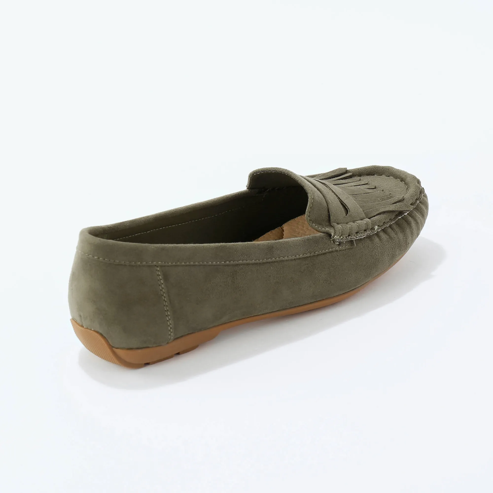 Derby's En Mocassins|Schoenen<Blancheporte Soepele mocassins in microvezeltextiel kaki