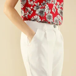 Broek|Jurk<Blancheporte Soepele, nauwsluitende 7/8-broek ecru