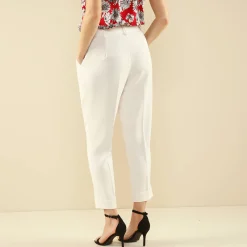 Broek|Jurk<Blancheporte Soepele, nauwsluitende 7/8-broek ecru