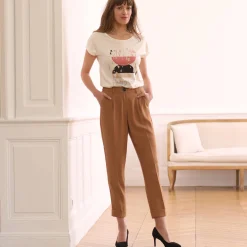 Broek<Blancheporte Soepele, nauwsluitende 7/8-broek karamel