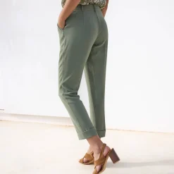 Broek<Blancheporte Soepele, nauwsluitende 7/8-broek lichtkaki