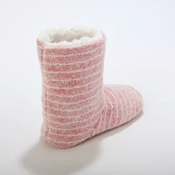 Sloffen|Sloffen<Blancheporte Soepele pantoffellaarsjes gevoerd met imitatiebont - gestreept roze