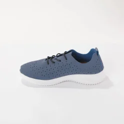 Baskets En Sneakers|Schoenen<Blancheporte Soepele sneakers met ajour jeansblauw