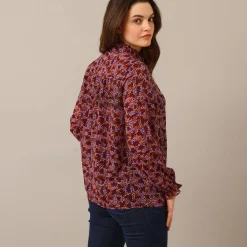 Bloes En Tuniek<Blancheporte Soepelvallende blouse met bloemenprint bordeaux / zwart