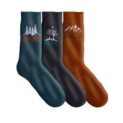 Ondergoed<Blancheporte Sokken in ribtricot met jacquardlogo - set van 3 paar marine + blauw + oranje