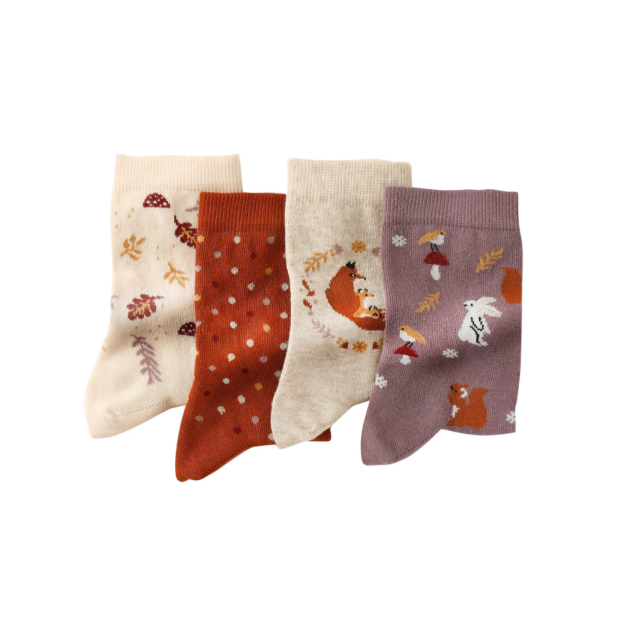Panty’s, Kniekousen En Sokken<Blancheporte Sokken met bosmotief - set van 4 paar karamel / paars