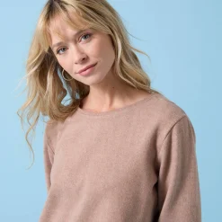 T-Shirt En Topje<Blancheporte Speciaal T-shirt voor kleine meisjes, ronde hals, geribbeld chiné hazelnootbruin