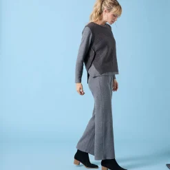 Trui En Vest<Blancheporte Speciale mouwloze trui voor kleine meisjes, ribbelsteek, zacht aanvoelend chiné antraciet