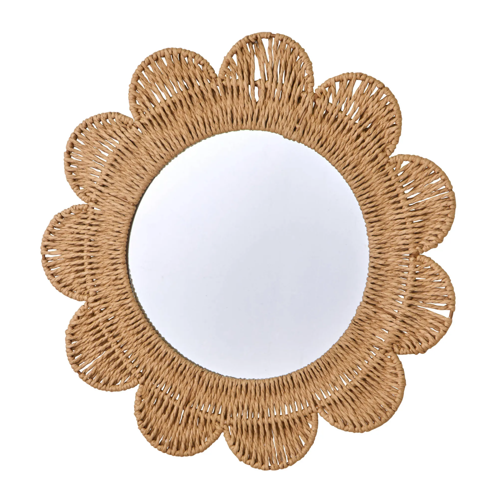 Decoratieartikel|Kinderdecoratie<Blancheporte Spiegel in bloemvorm, rotan naturel