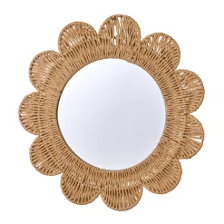 Decoratieartikel|Kinderdecoratie<Blancheporte Spiegel in bloemvorm, rotan naturel