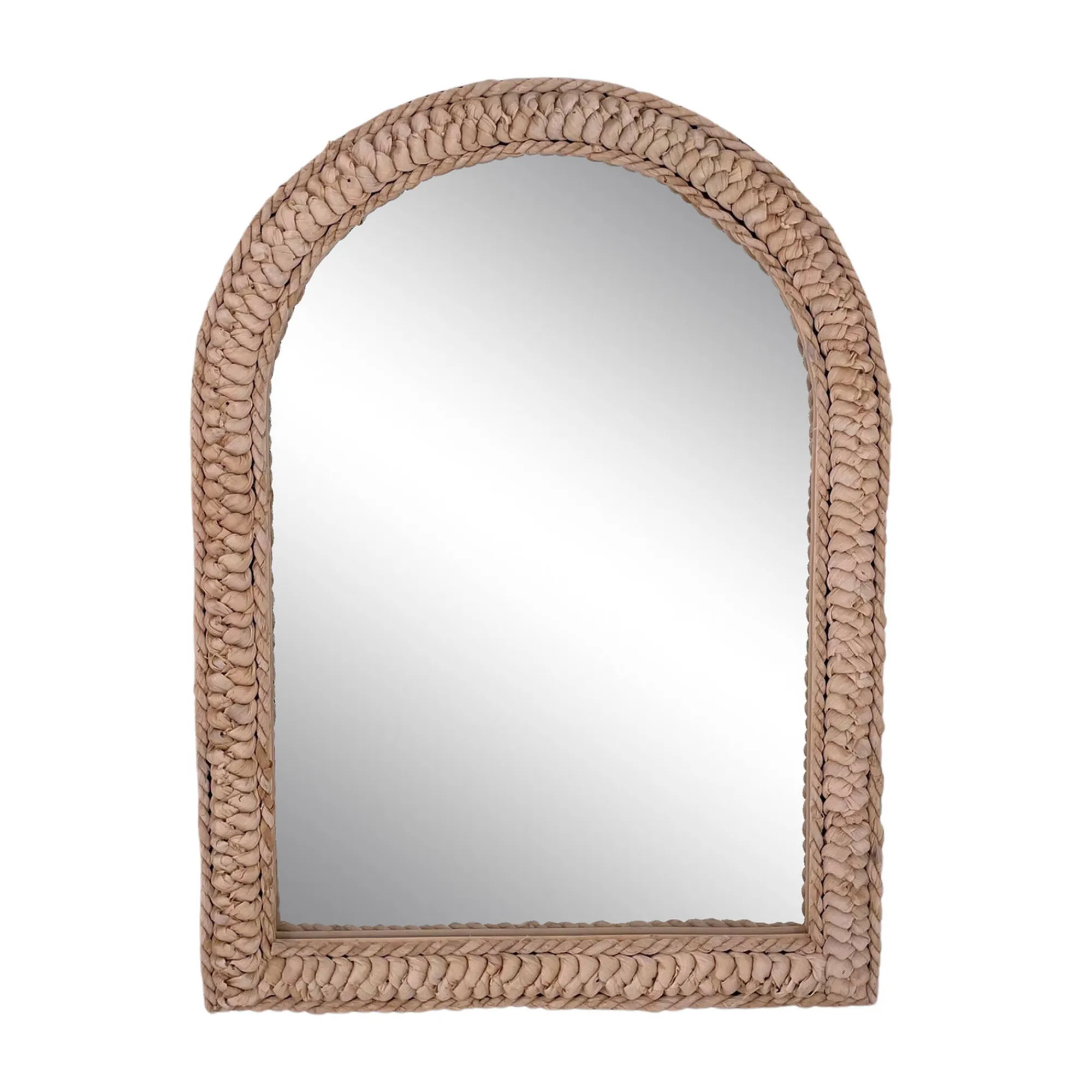 Decoratieartikel<Blancheporte Spiegel in boogvorm - lijst in koord naturel