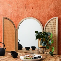 Decoratieartikel<Blancheporte Spiegel met luikjes naturel