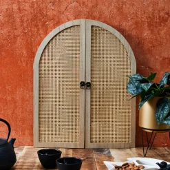 Decoratieartikel<Blancheporte Spiegel met luikjes naturel