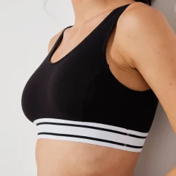 Beha<Blancheporte Sportbehatopje zonder beugels - set van 2 wit + zwart