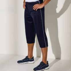 Broek<Blancheporte Sportbroek in 7/8-model, microvezel met geruwde binnenkant marine