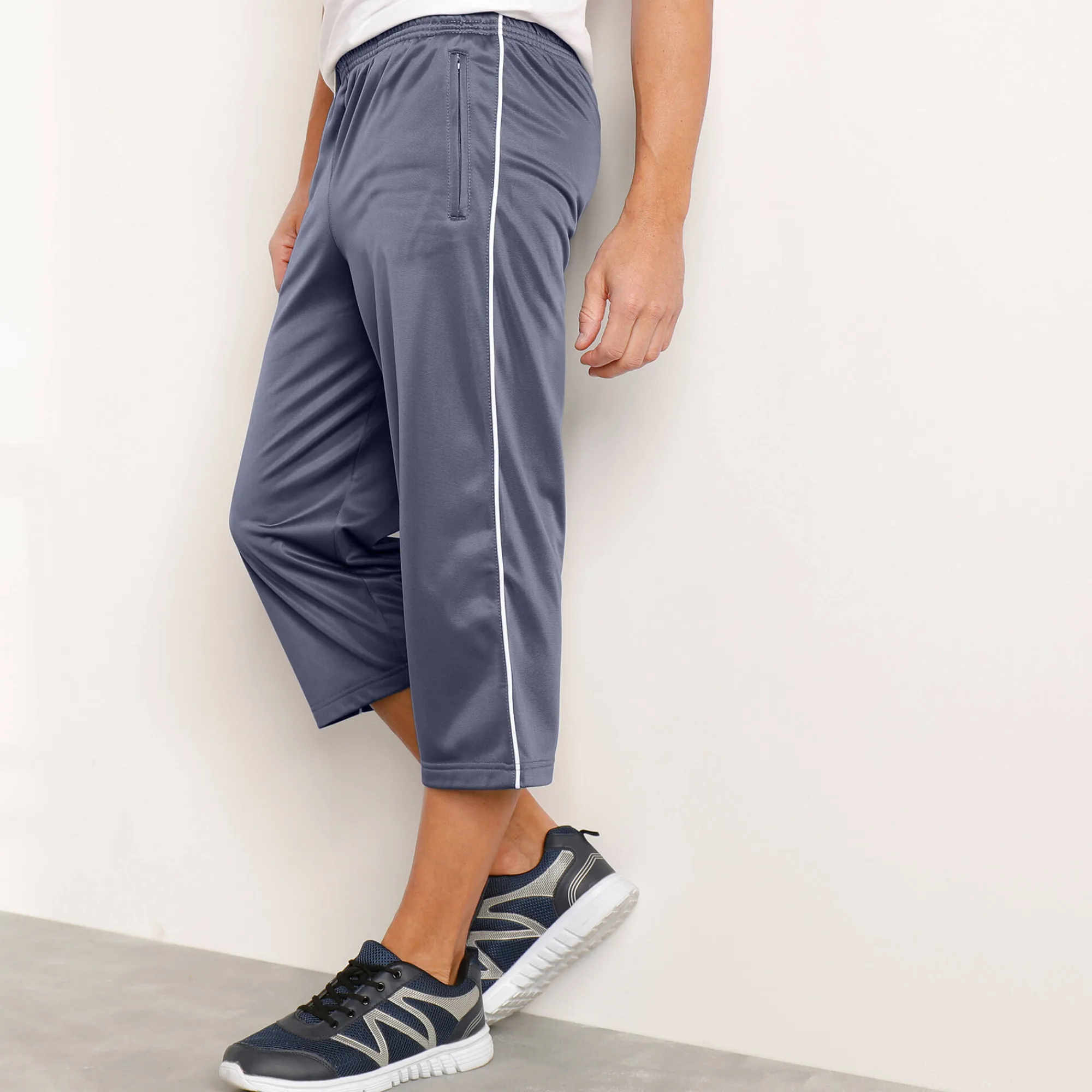 Broek<Blancheporte Sportbroek in 7/8-model, microvezel met geruwde binnenkant grijs