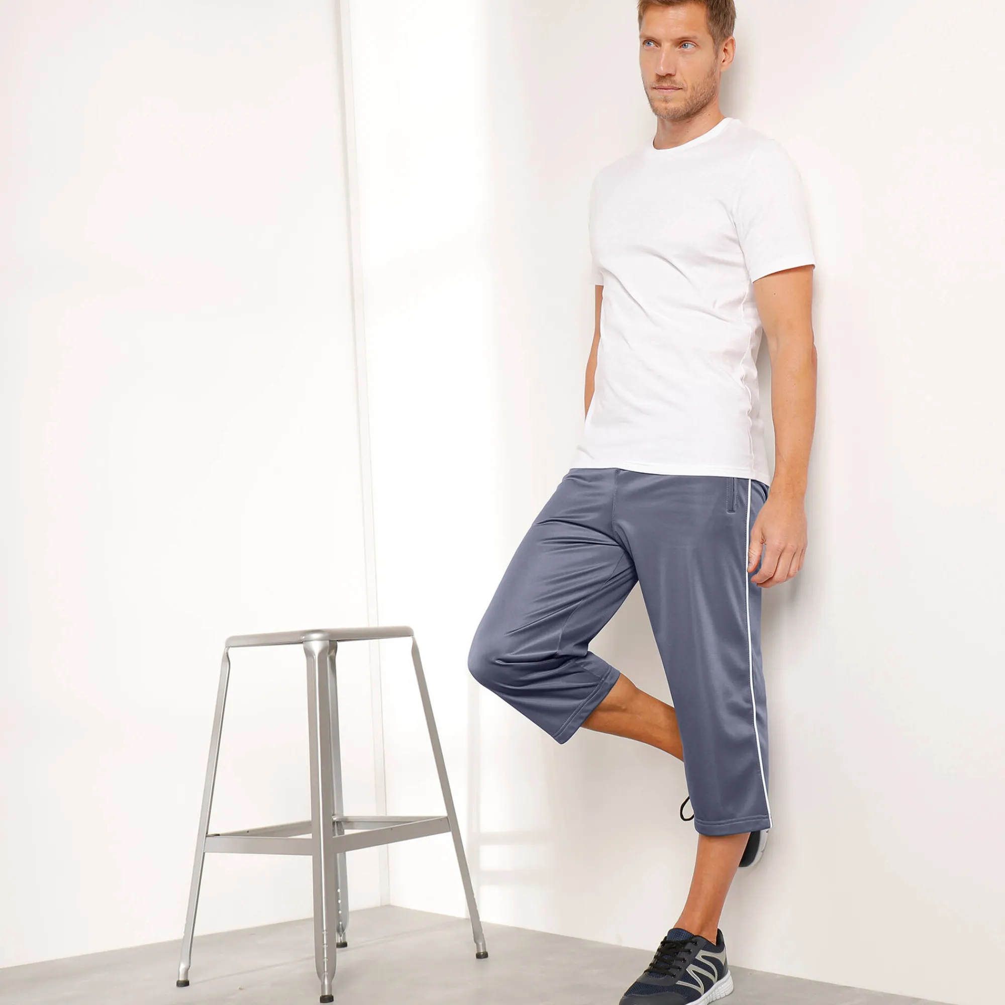 Broek<Blancheporte Sportbroek in 7/8-model, microvezel met geruwde binnenkant grijs