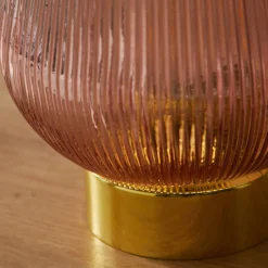 Decoratieartikel<Blancheporte Staande ledlamp in gekleurd glas parmaroze