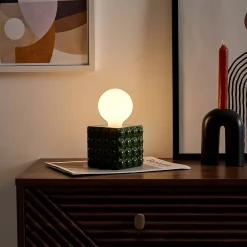 Decoratieartikel<Blancheporte Staande ledlamp in keramiek donkergroen