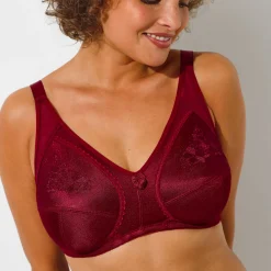Beha<Blancheporte Steungevende beha in geborduurd tricot - zonder beugels bordeaux