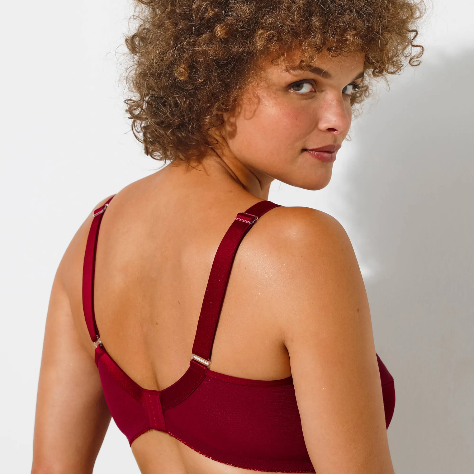 Beha<Blancheporte Steungevende beha in geborduurd tricot - zonder beugels bordeaux
