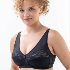 Beha<Blancheporte Steungevende beha in kant en tricot - zonder beugels zwart