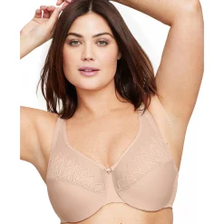 Beha<Glamorise Steungevende beha in kant "Wonderwire" - met beugels huidkleur