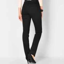 Broek<Colors&Co Steungevende broek voor kleine lengte, binnenpijplengte 75 cm zwart