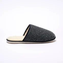Schoenen|Schoenen Heren<Blancheporte Stille, effen muiltjes met wolvoering antraciet