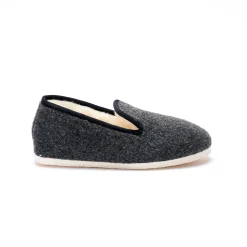 Schoenen|Schoenen Heren<Blancheporte Stille, effen pantoffels met wolvoering antraciet