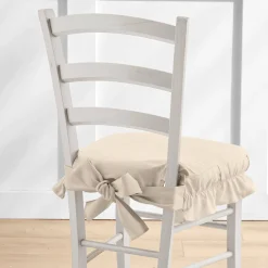 Stoelhoes<Blancheporte Stoelhoes in zeildoekstof ecru