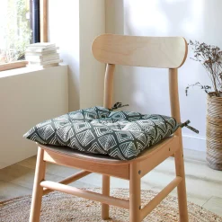 Stoelkussentje<Blancheporte Stoelkussentje, geometrische print - set van 2 kaki / wit