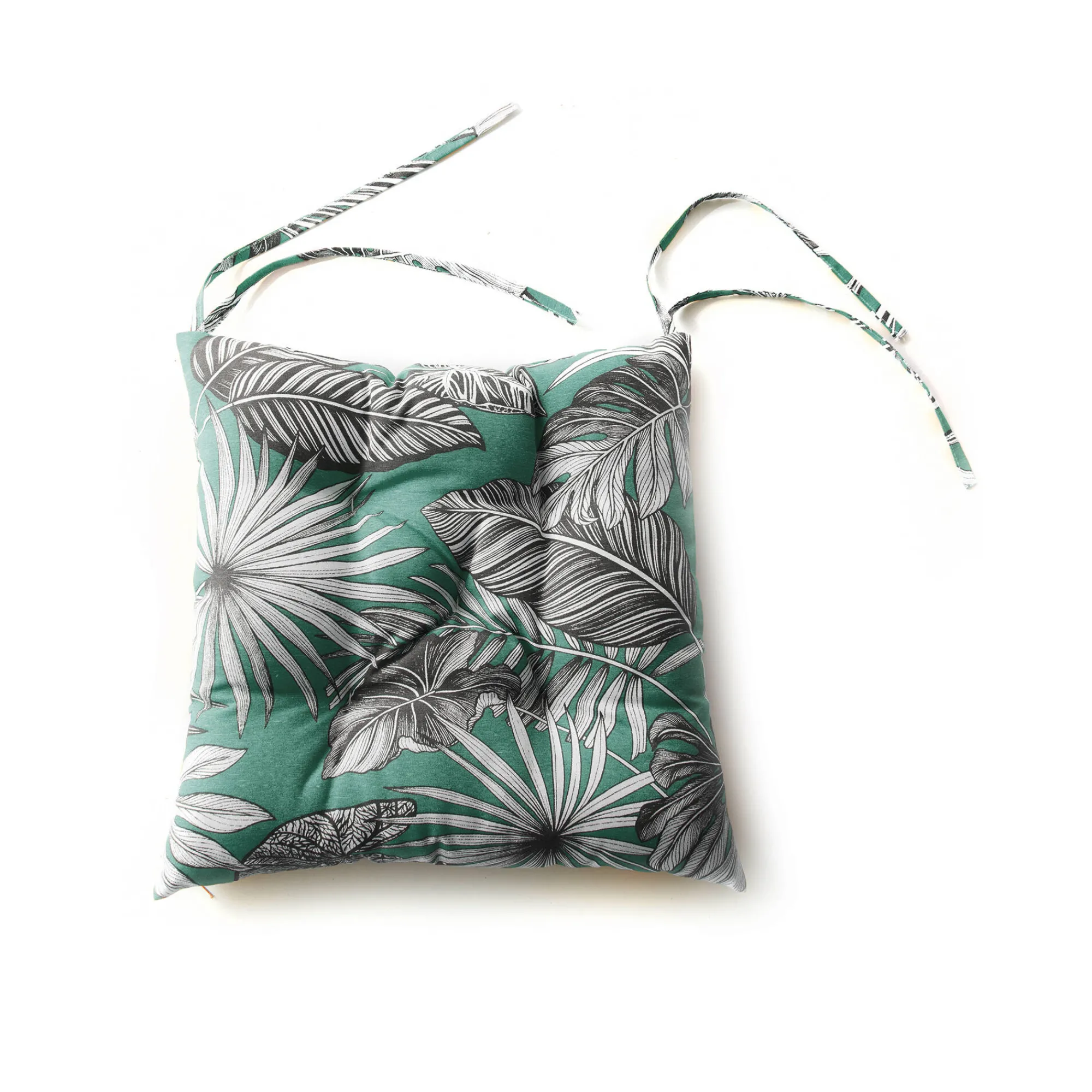 Stoelkussentje<Blancheporte Stoelkussentje met tropische print - set van 2 groen