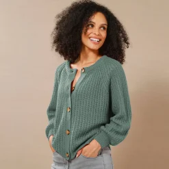 Trui En Vest<Blancheporte Streelzacht vest in patenttricot chiné groen