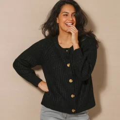 Trui En Vest<Blancheporte Streelzacht vest in patenttricot zwart