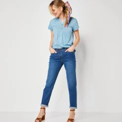Jeans<Blancheporte Stretch jeans in 'mom' model stone