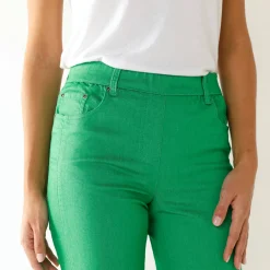 Broek<Blancheporte Stretchbroek met afslankende naden muntgroen
