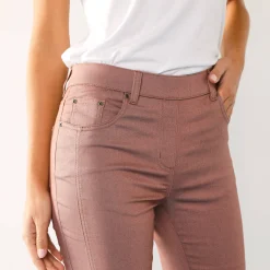 Broek<Blancheporte Stretchbroek met afslankende naden taupe
