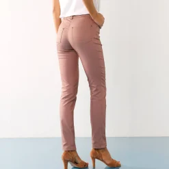 Broek<Blancheporte Stretchbroek met afslankende naden taupe