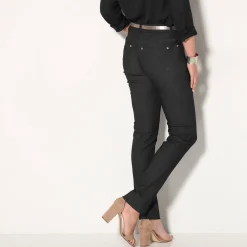 Broek<Blancheporte Stretchbroek met afslankende naden zwart