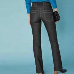 Jeans|Broek<Blancheporte Stretchjeans in bootcutmodel met hoge taille - binnenpijplengte 78 cm black