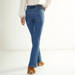 Jeans|Broek<Blancheporte Stretchjeans in bootcutmodel met hoge taille - binnenpijplengte 78 cm stone