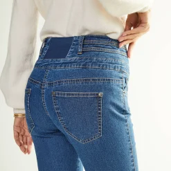 Jeans|Broek<Blancheporte Stretchjeans in bootcutmodel met hoge taille - binnenpijplengte 78 cm stone