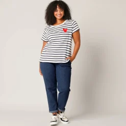 Jeans|Broek<Blancheporte Stretchjeans in 'mom' model, hoge taille stone