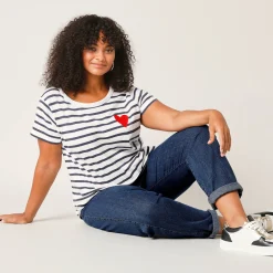 Jeans|Broek<Blancheporte Stretchjeans in 'mom' model, hoge taille stone